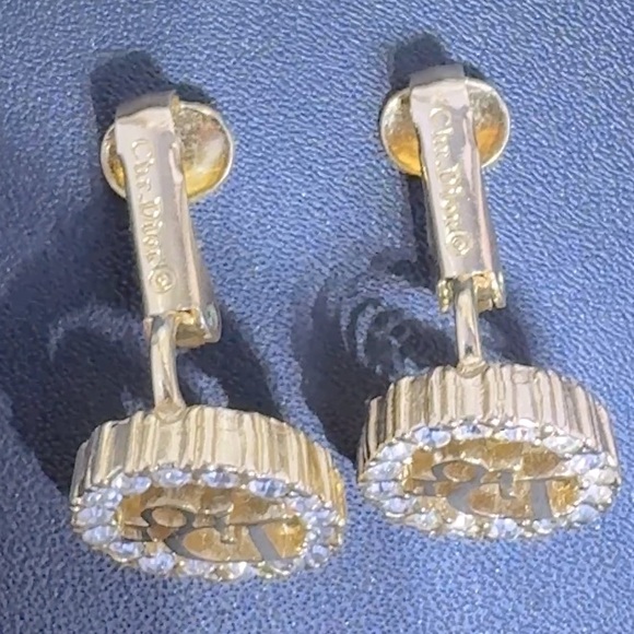 Dior Oval Gold Plated Clip on Earrings - Picture 3 of 5